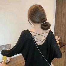 正肩黑色半高领中袖t恤女2025早春内搭螺纹针织打底衫五分袖上衣详情26