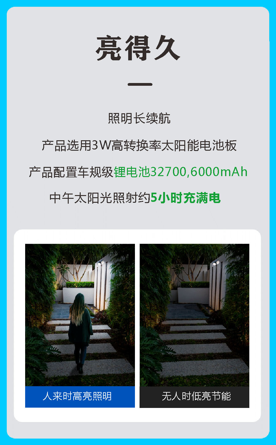 Jingyu solar garden Lamp, three-sided light-emitting lighting sensor, outdoor gate of villa, outdoor special wall lamp pic 6