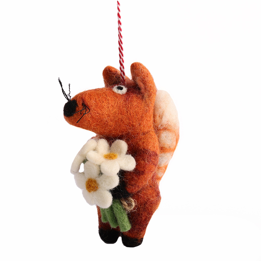Nepalese wool felt pendants, cute fox three-dimensional plush pendants, car keychains, doll pendants wholesale pic 7