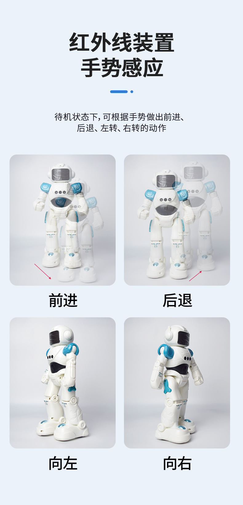 跨境智能遥控机器人男孩手势感应语音对话编程跳舞儿童玩具礼物机器人AI机器人陪伴机器人ai机器人智能穿戴详情3