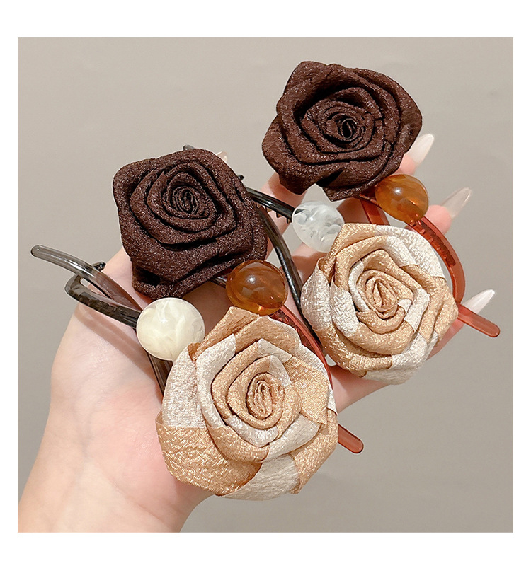 美拉德干枯玫瑰花发夹女2025新款扭扭夹高级感抓夹后脑勺夹子头饰详情16