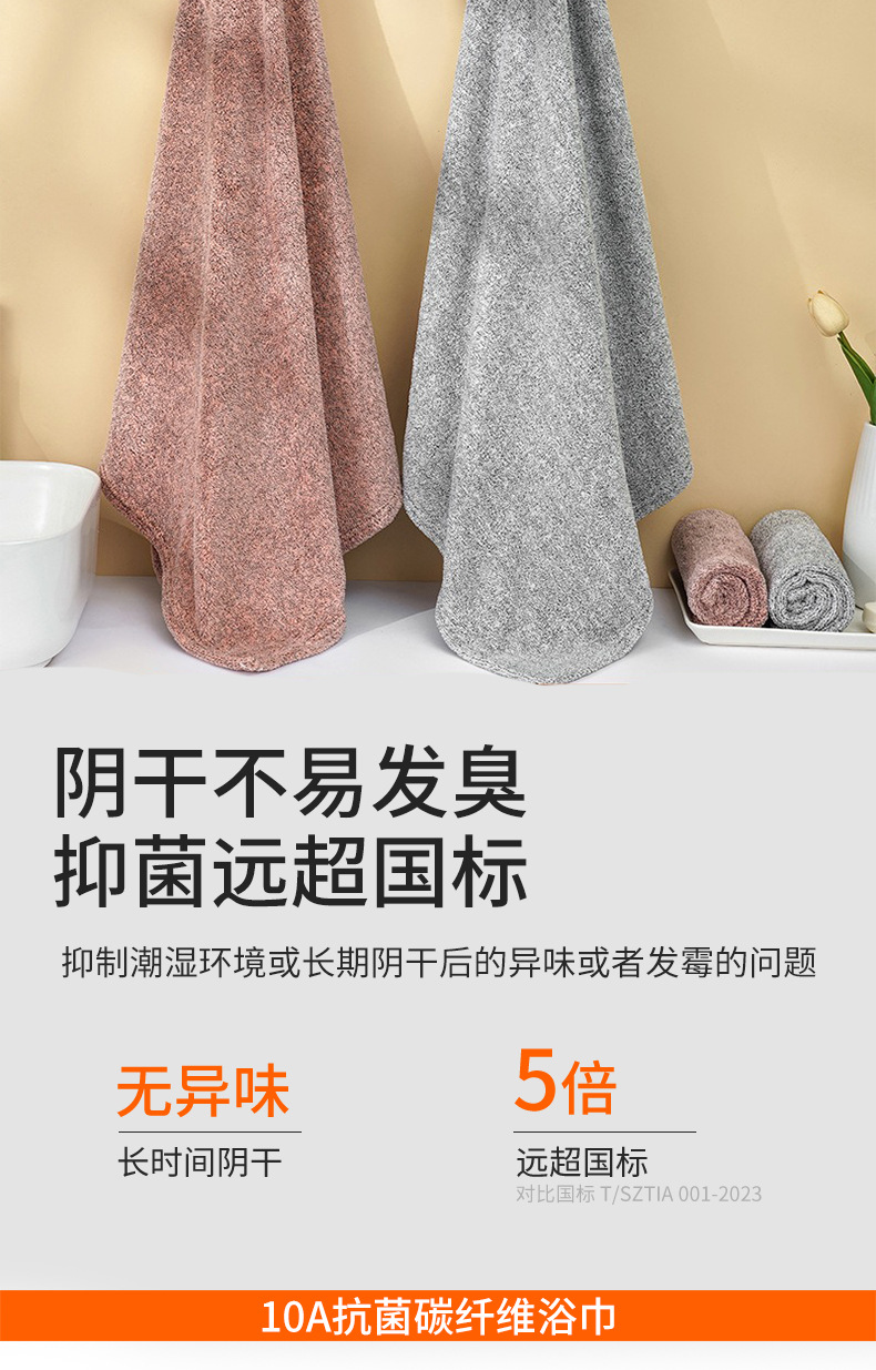碳纤维浴巾a类家用毛巾吸水速干柔软不掉毛成人洗澡裹巾毛巾批发详情16