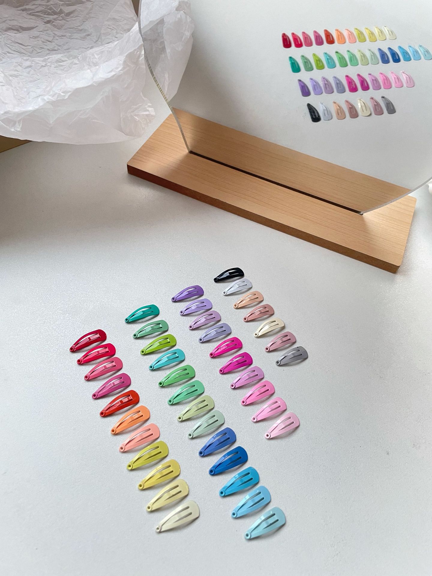 2cm colorful painted mini bb clip, water drop clip, small cloth ob11bjd, baby hair clip, pet hair clip pic 10