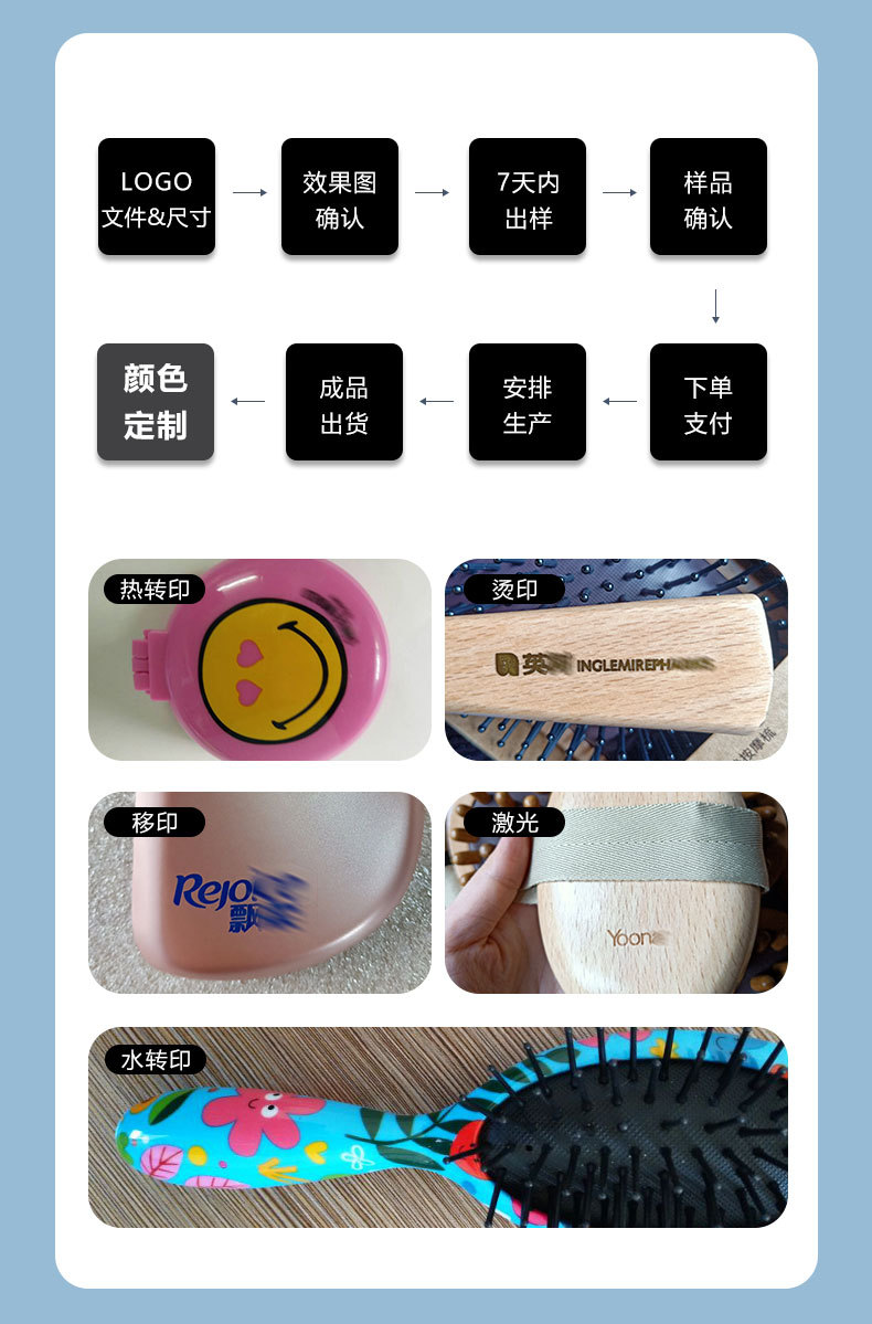 tt梳灵巧王妃同款顺卷发梳防打结韩版长发按摩梳便携式学生宿舍梳详情10