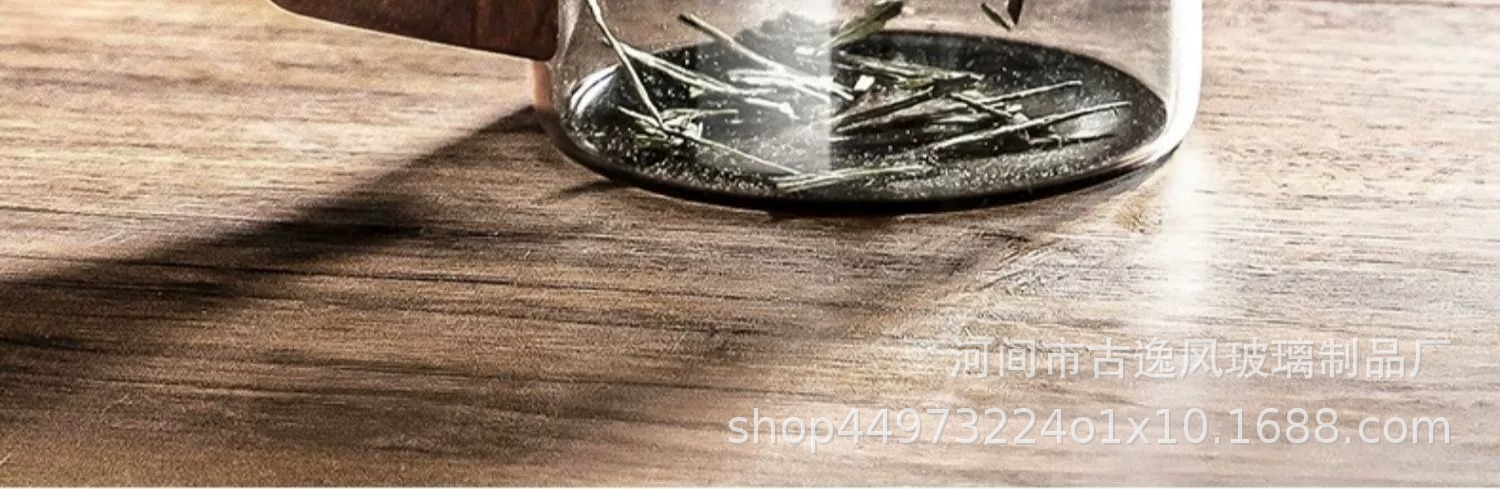 High borosilicate high-temperature resistant solid wood handle water cup, coffee cup, office water cup, smoke grey glass cup, durable tea cup pic 15