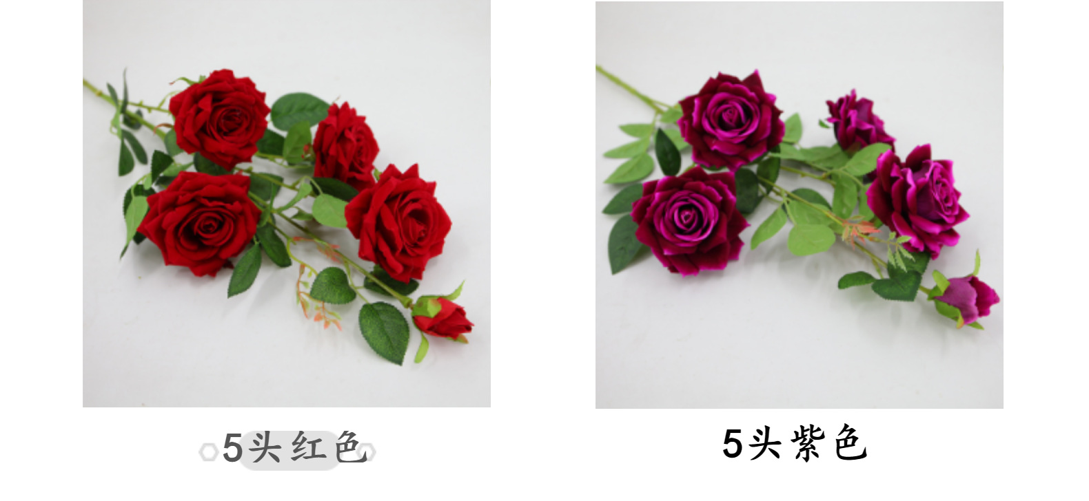 仿真多头绒布红色玫瑰花拍摄道具假花家居装饰布置仿真花摆件批发详情27