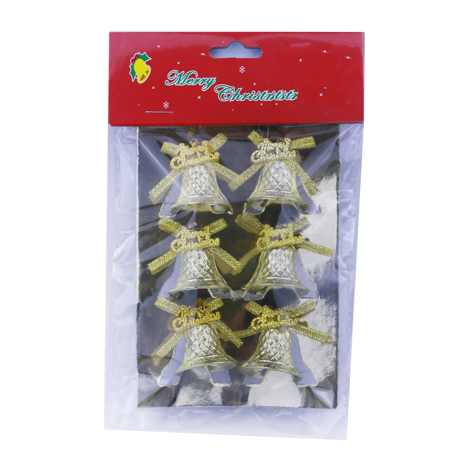 3cm 6/卡圣诞树铃铛装饰挂件大圣诞铃铛装打粘字牌蝴蝶结厂家直销详情6