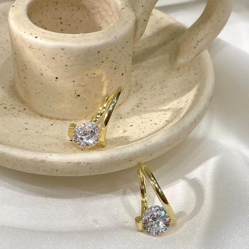 韩国东大门不规则气质轻奢耳钉s925银针简约设计感锆石耳环耳环批详情3