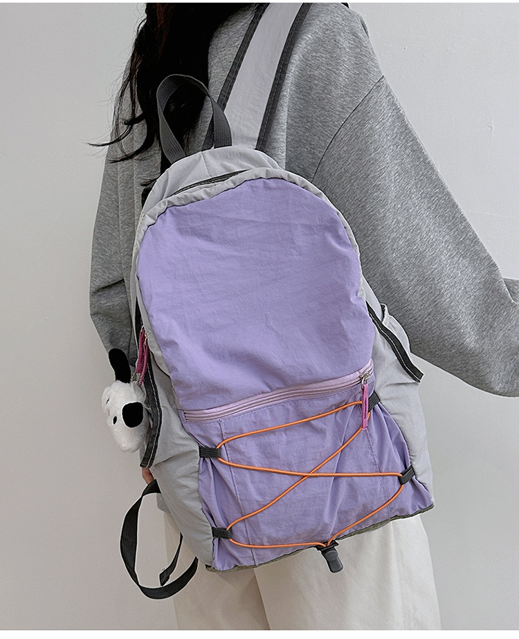 旅行户外双肩包女轻便撞色登山包徒步骑行大容量运动春游爬山书包详情15