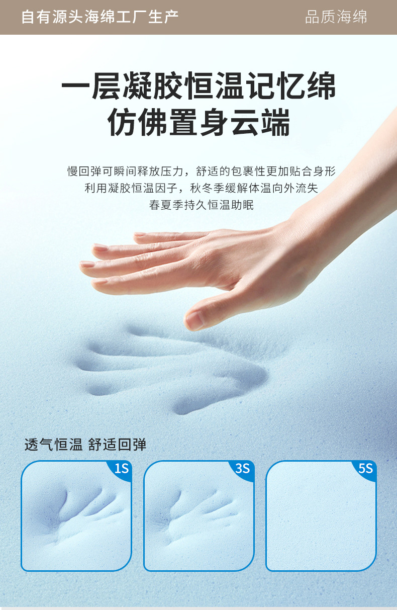 Detachable and washable memory foam spring mattress, gel memory foam pad, independent spring hotel Simmons home soft pad pic 9