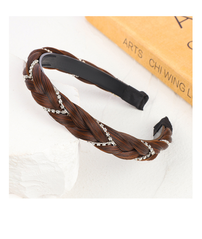 新款假发宽边发箍V钻麻花辫子女头箍遮白发减龄百搭发箍详情9