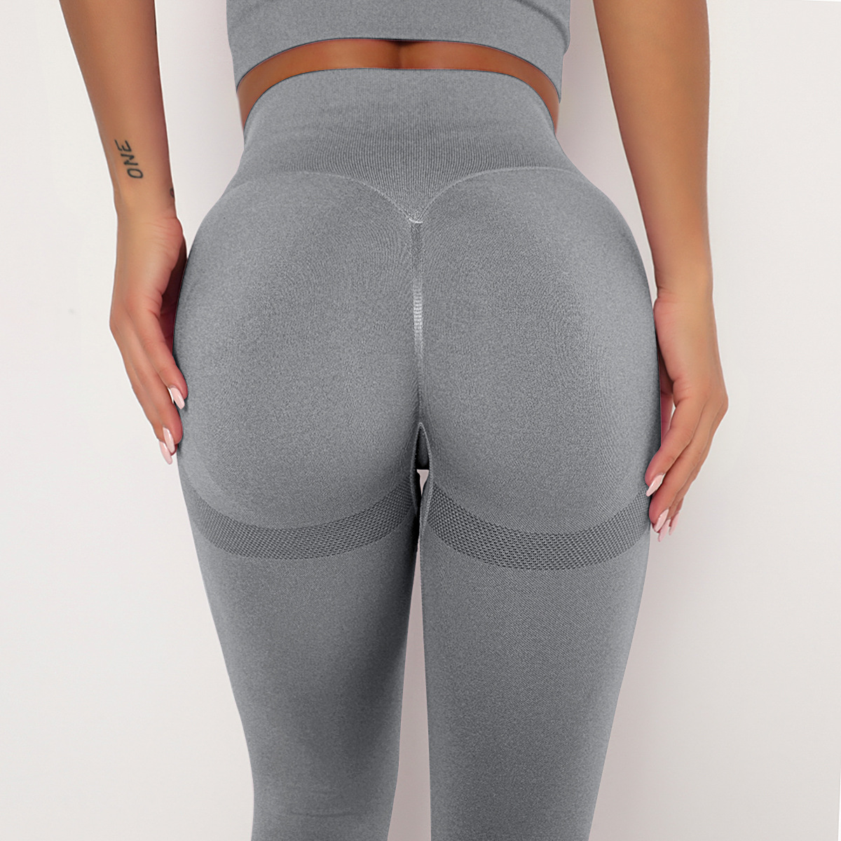 Peach internet-famous seamless yoga pants from Europe and America, breathable yoga wear for lifting buttocks, tight-fitting height waists, sports base fitness pants for women pic 101