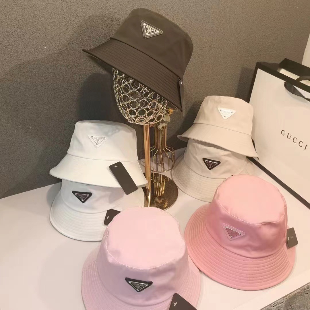 New inverted triangle logo badge fisherman hat, unisex sun hat, fashionable and versatile letter basin hat, Korean version pic 1