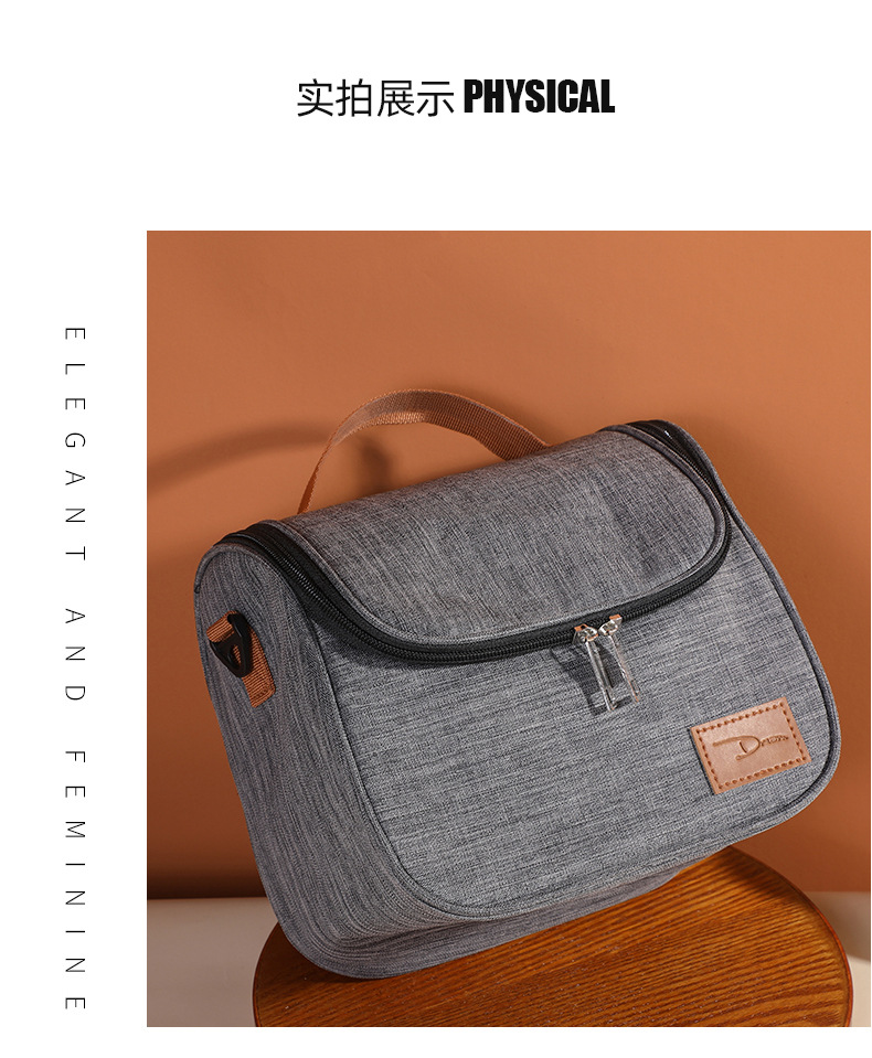 Wholesale thickened round lunch bags, insulated student hand-held bento bags, outdoor large-capacity insulated bags pic 20