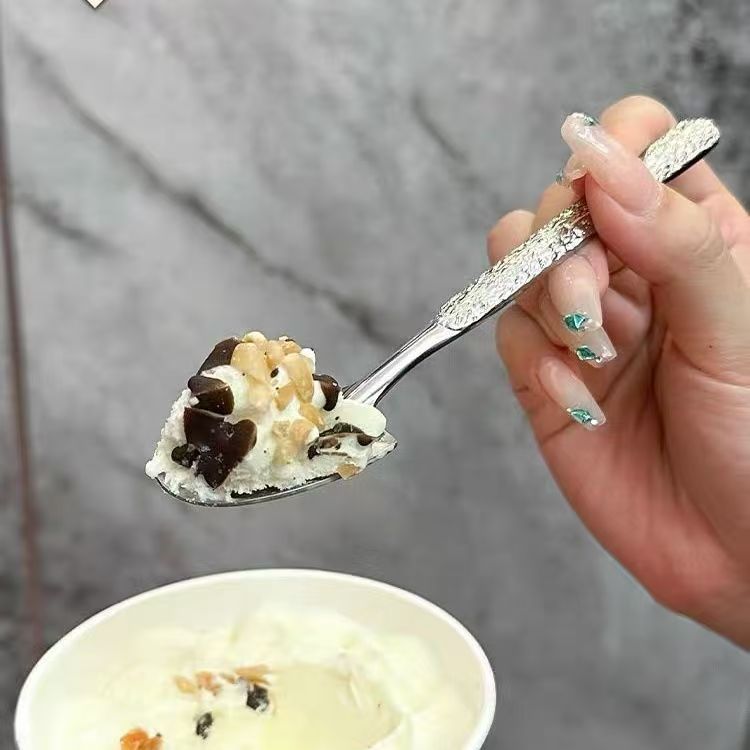 新款铁锹勺子不锈钢跨境爆款升级西瓜勺锤纹雪糕勺沙冰尖勺高颜值详情10