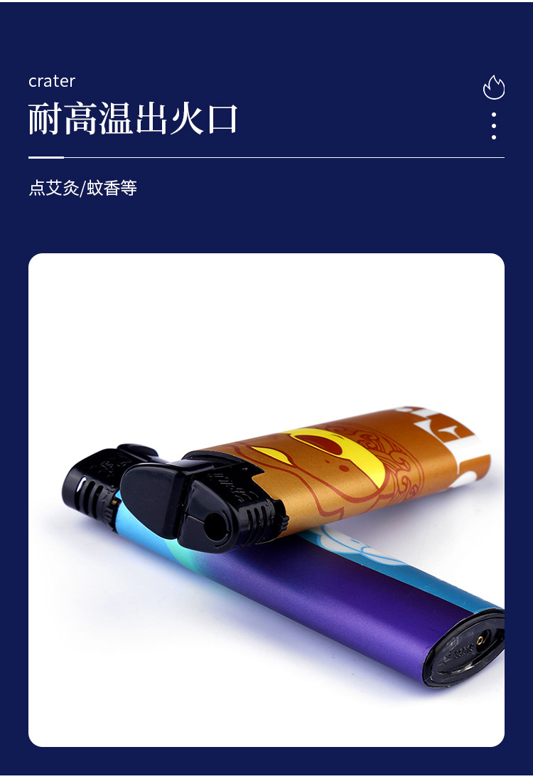 时尚金属外壳打火机可充气式打火机丁烷气体点火器家用图案可制作详情5