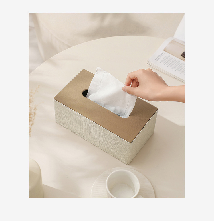 轻奢纸巾盒北欧创意客厅家用简约抽纸盒现代皮革餐厅纸盒定制logo详情3