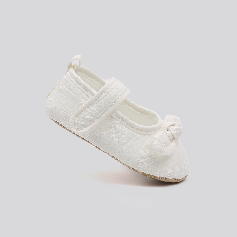 春秋婴儿宝宝蕾丝公主鞋0-1岁学步彩棉新生儿百天周岁布鞋不掉鞋详情11