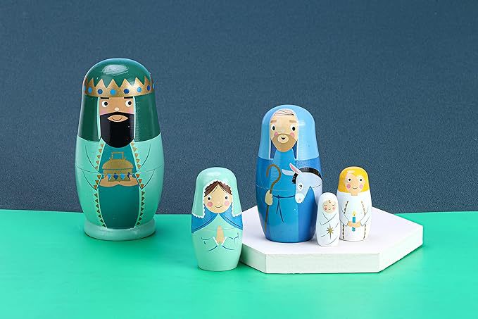 5层俄罗斯套娃木制玩具工艺品节日礼物摆件五层国王套娃娃跨境详情3