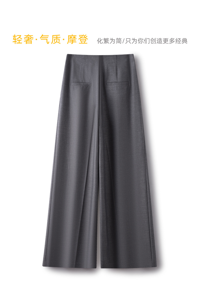 高级灰色阔腿裤女秋季2025新款高腰松弛感西装时尚宽松直筒休闲裤详情8