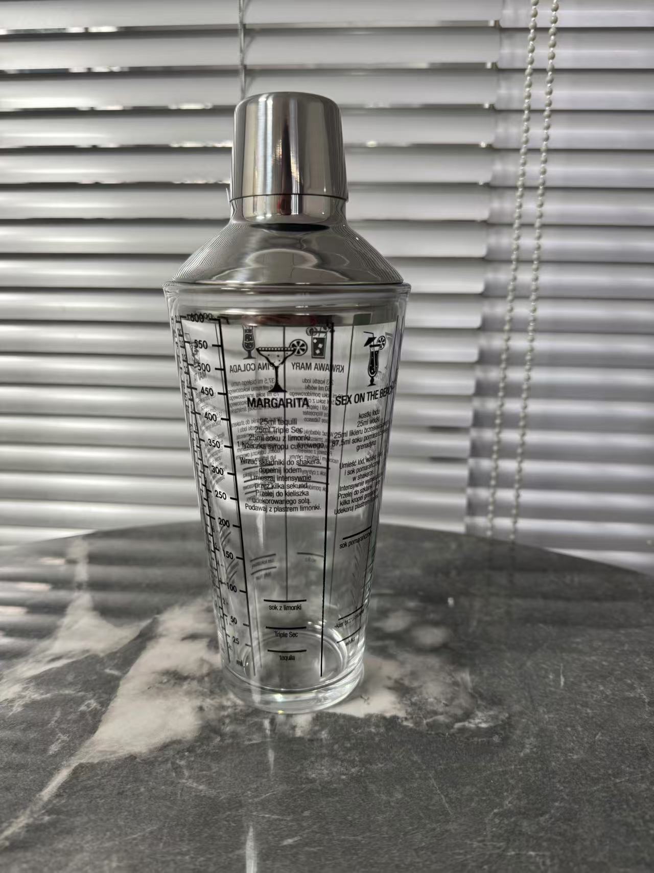 不锈钢调酒器玻璃雪克杯手摇壶鸡尾酒吧调酒工具套装入门摇杯详情11