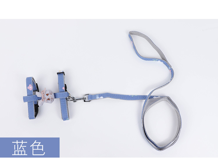 宠物猫咪牵引绳卡通公仔贴布猫咪背带牵引绳可调节防挣脱遛猫绳详情13