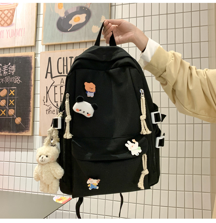 2024新款书包女生韩版高中生初中生双肩包可爱大容量ins简约书包详情12