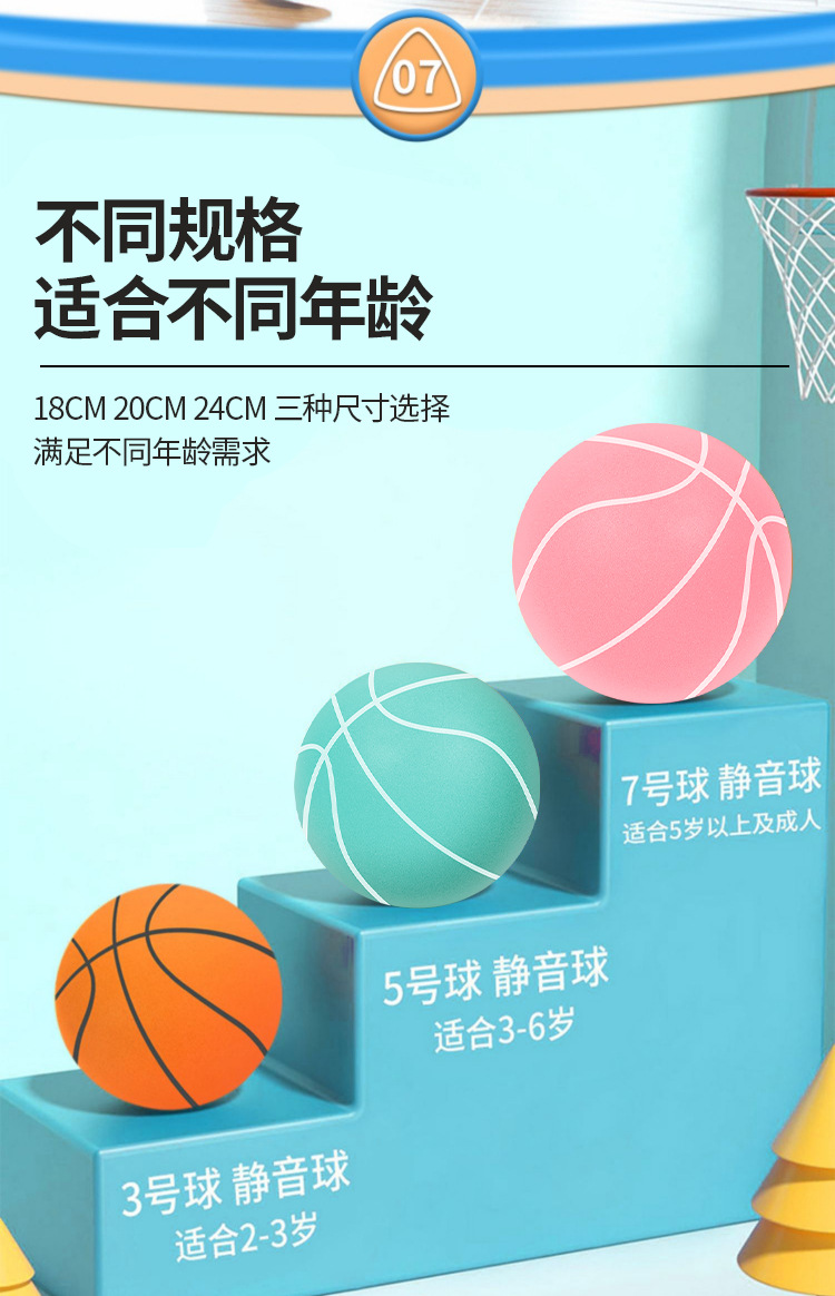 元派PU静音球家用室内幼儿无声拍拍球儿童球类弹力球玩具篮球批发详情9