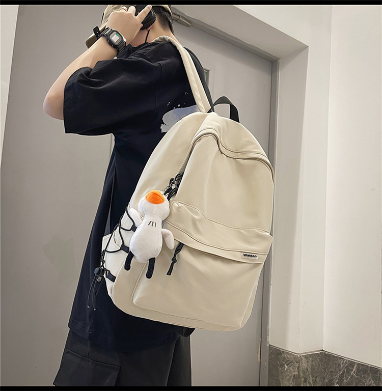 双肩包男士简约大容量旅行背包女休闲日系初中生高中大学生书包男详情7