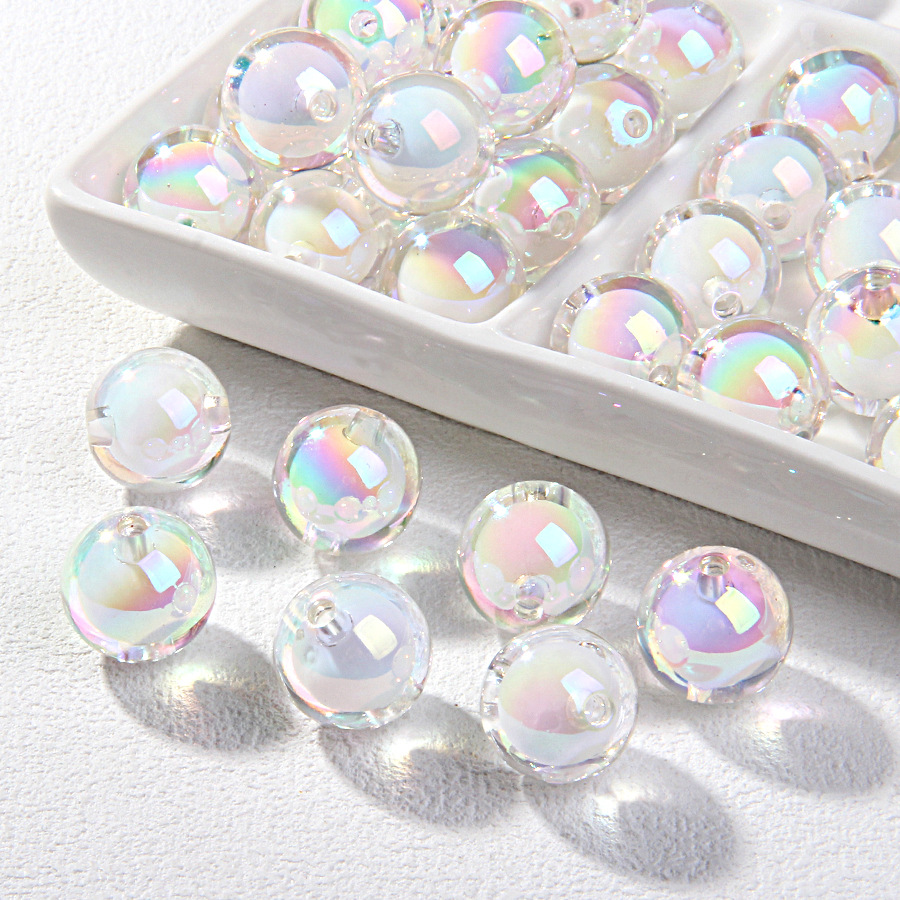卡16七彩电镀珠中珠手绘珠素材diy手链车挂串珠散珠珠子厂家批发详情20