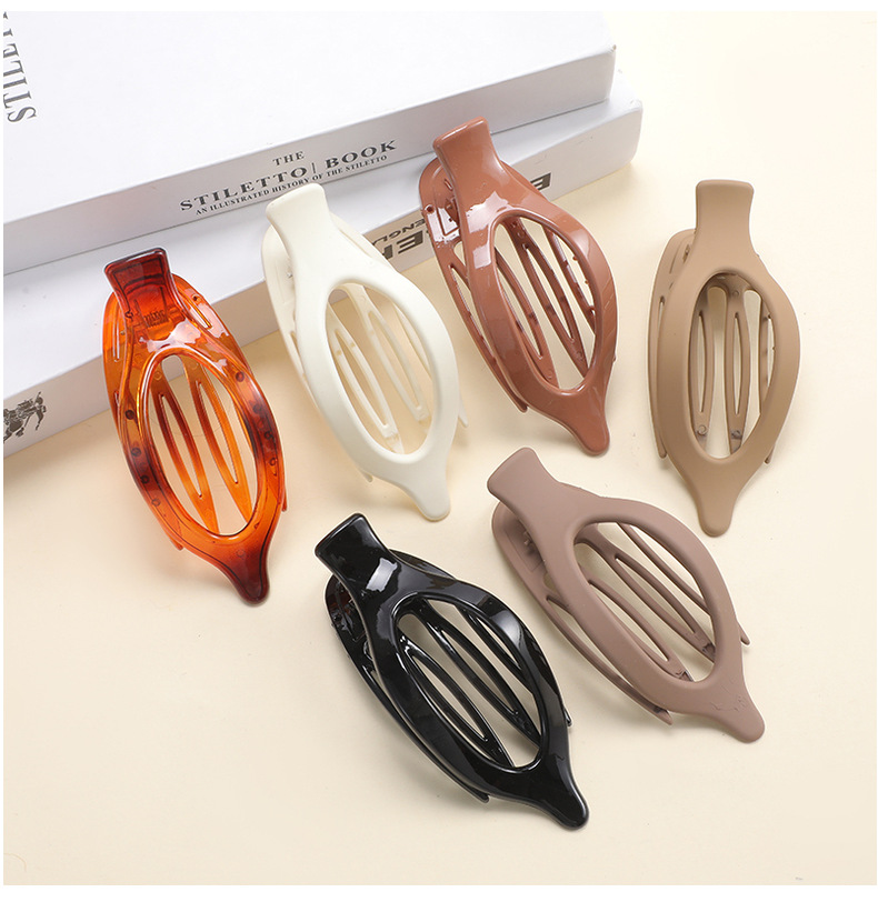 冠洋亚马逊磨砂椭圆发夹时尚大号发量多盘发鸭嘴夹高级感跨境发饰详情5