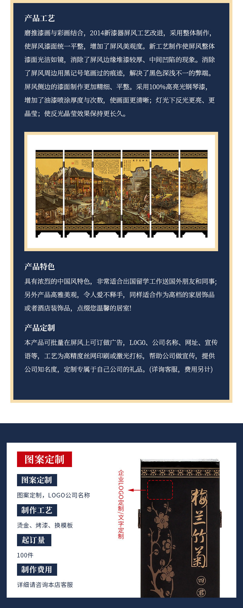 High-definition reproduction of the old dream paintings of Zhang Xiaoyou from Nanxiang, a new Chinese-style decorative calligraphy and painting small screen for the living room and office pic 3