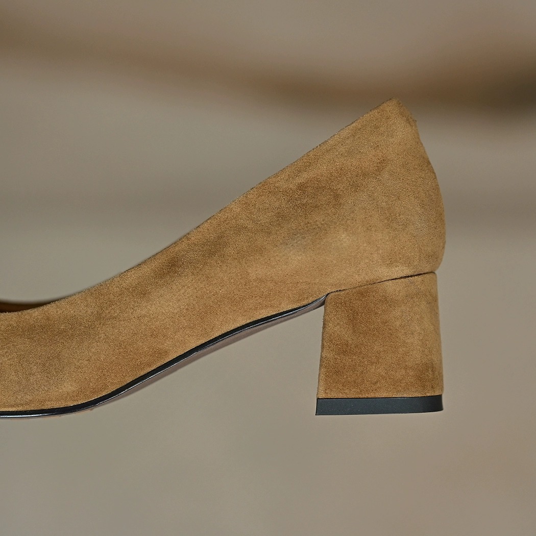 法式复古时尚蝴蝶结浅口单鞋女春秋新款方头中跟粗跟百搭高跟瓢鞋详情3