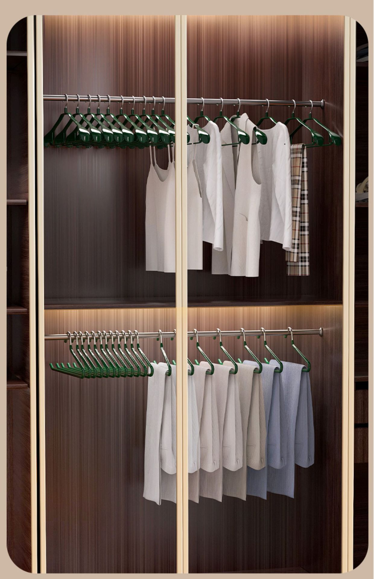 The goose-shaped trouser rack is a home seamless trouser rack with multi-functional anti-slip features. It is in the shape of a goose and Z-shaped trouser rack, with thickened wardrobe storage pic 26