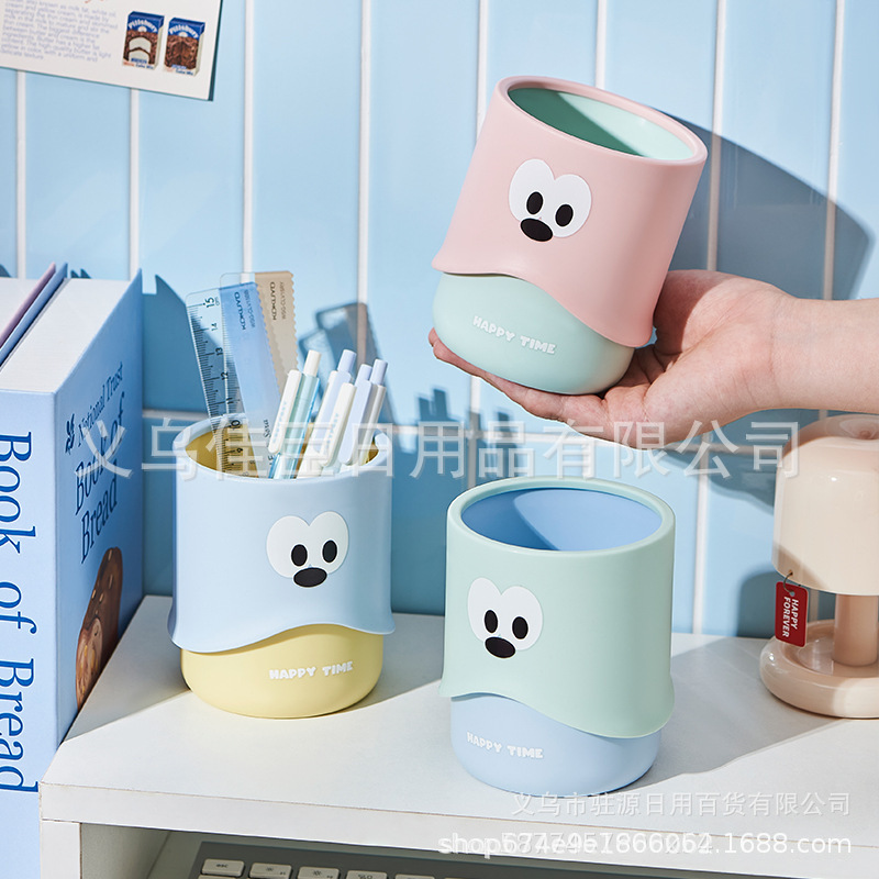Big-eyed cute pen holder desktop storage creative cartoon pen holder Cute pen holder student stationery storage box office pic 3