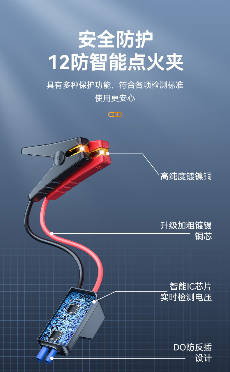新款无线充气泵三节电池高续航应急启动气泵一体聚合物电池14.8v详情6