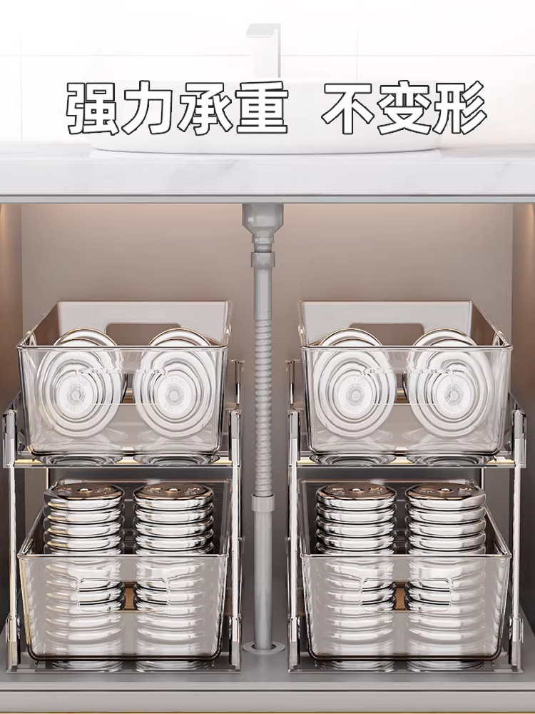 Sink, storage rack, pull-out bathroom cabinet, storage layer under the bathroom, toilet cabinet, various wonders, kitchen pic 4