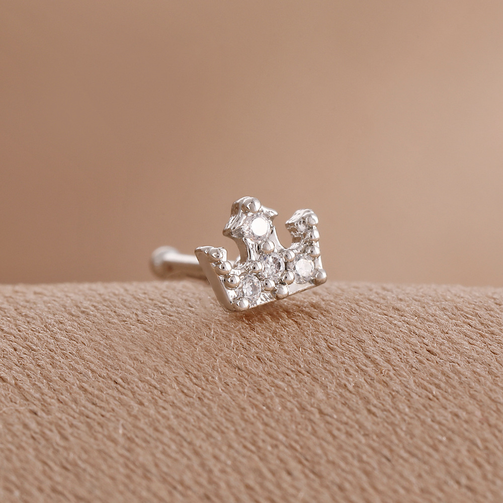 跨境钛钢镶钻鼻钉螺丝拧球直杠鼻钉不锈钢耳钉气质小众设计感耳钉详情26