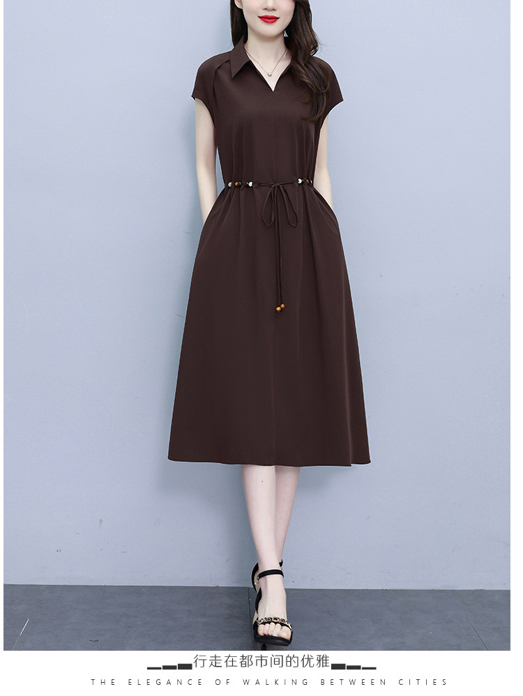 爆款高端欧版宽松法式连衣裙2025夏季新款气质收腰显瘦中长款裙子详情36