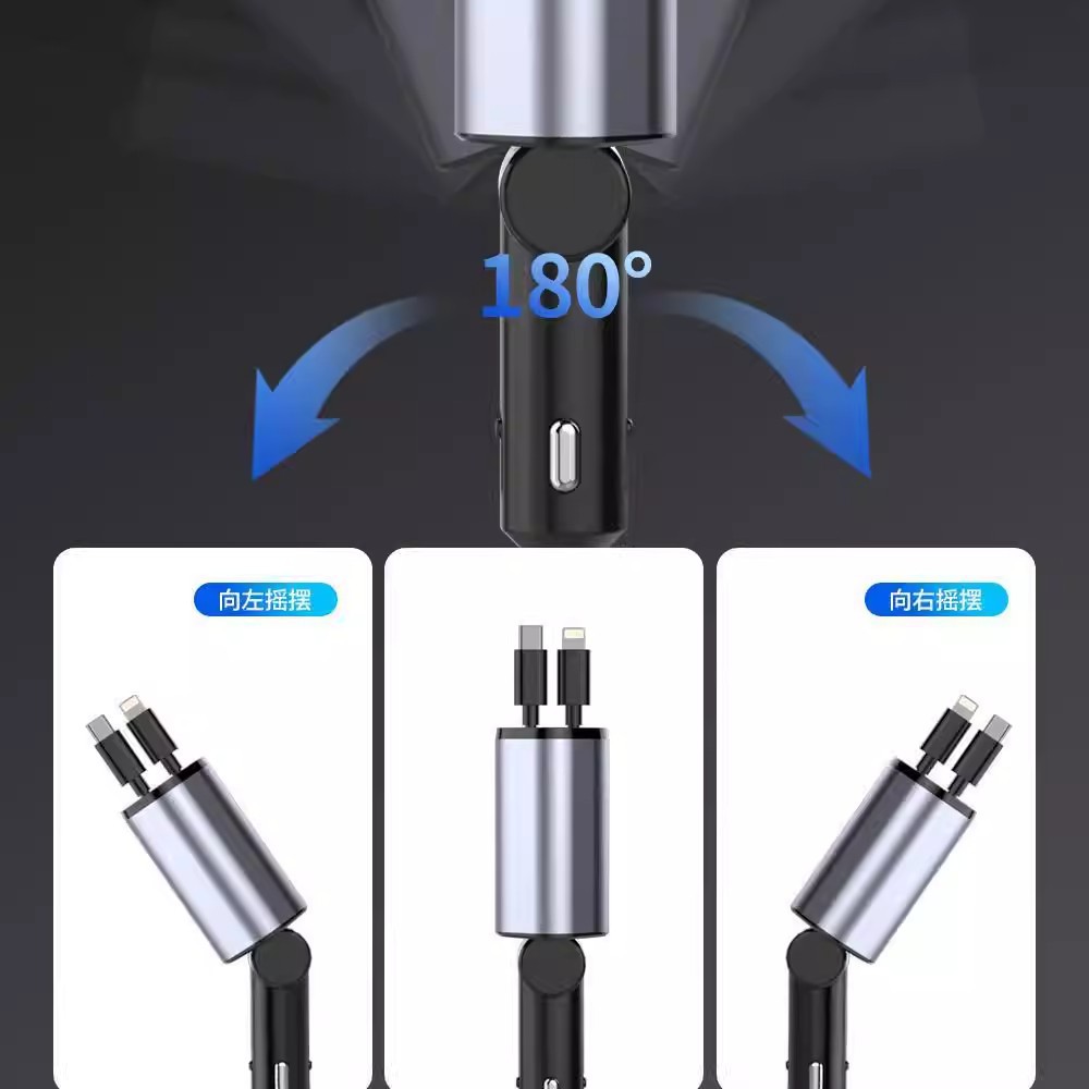 6A car charger, 120W super fast charging, multi-functional cigarette lighter, adapter, USB adapter, PD four-in-one pic 10