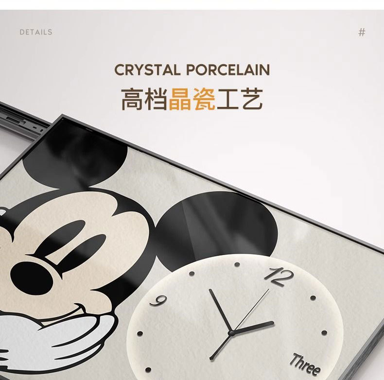 米奇电表箱装饰画带时钟表简约创意总闸配遮挡多媒体盒挂画免打孔详情16