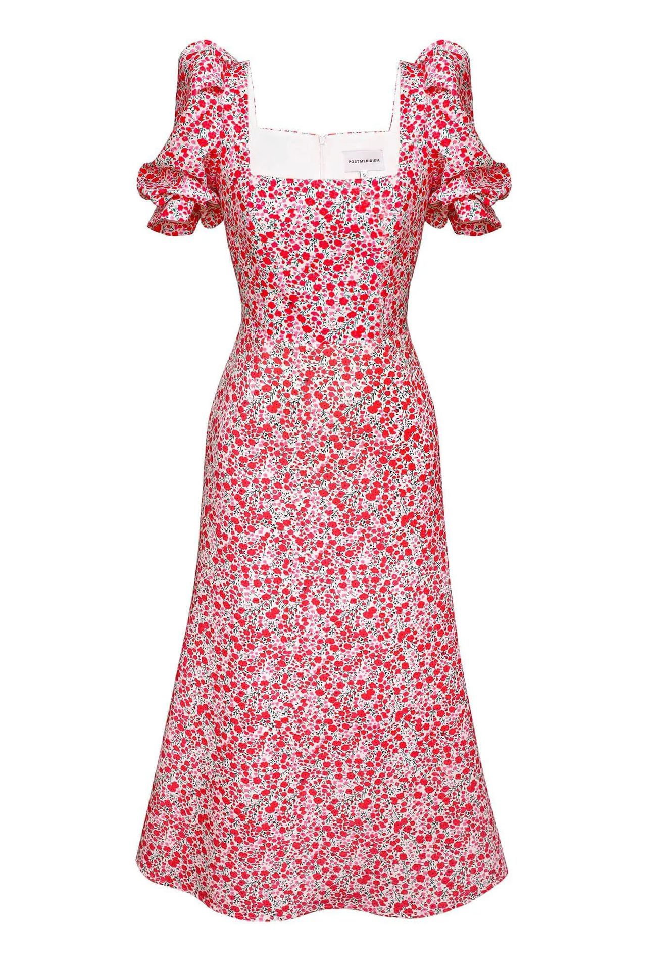 欧美法式长裙2023夏季新款收腰显瘦气质女装碎花短袖小清新连衣裙详情13