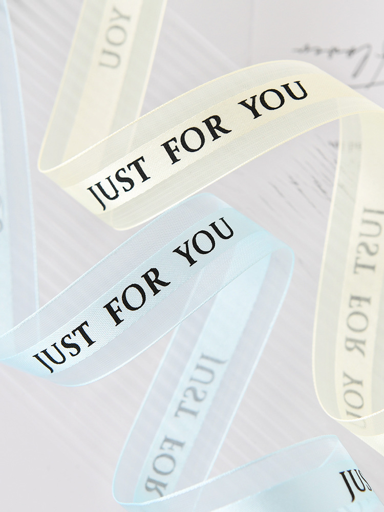 Factory direct sales: 2.5cm medium satin edge gauze English ribbon High-quality snow gauze ribbon flower packaging ribbon gift cake pic 13