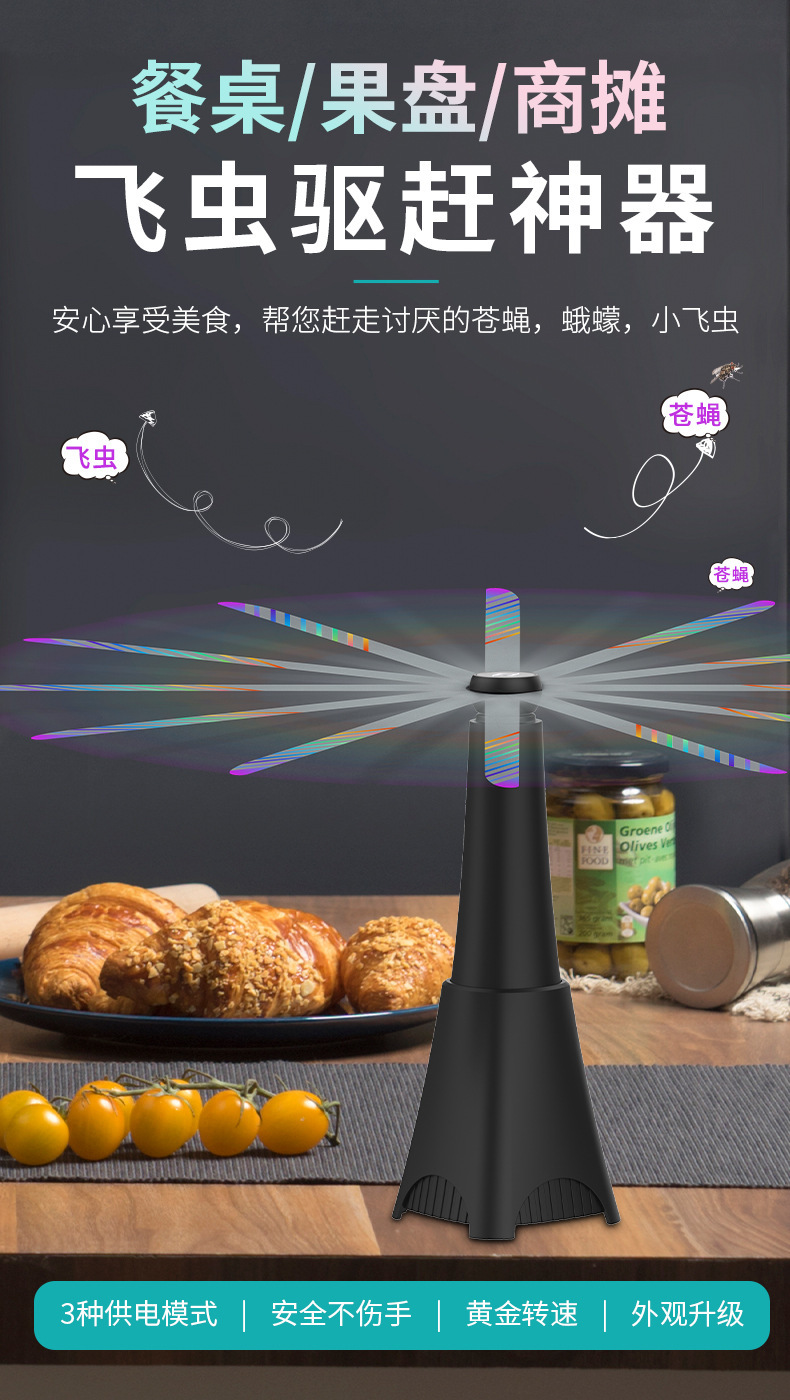 跨境热销驱蚊风扇驱蝇扇flyfan可选收缩款驱蝇器户外驱赶蝇虫神器详情5