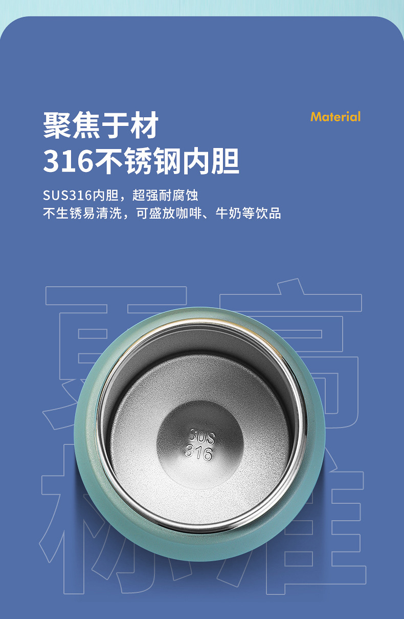 定制保温杯316大容量不锈钢便携学生双饮吸管儿童运动户外水杯详情7