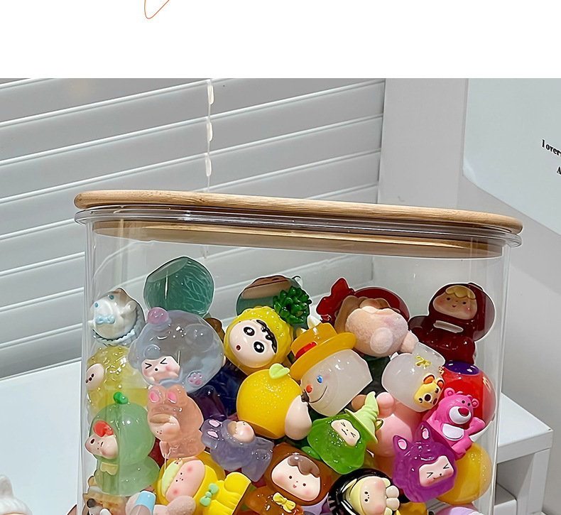 萌宠LABUB小玩偶盲盒DIY密封木盖塑料桌面收纳罐详情4