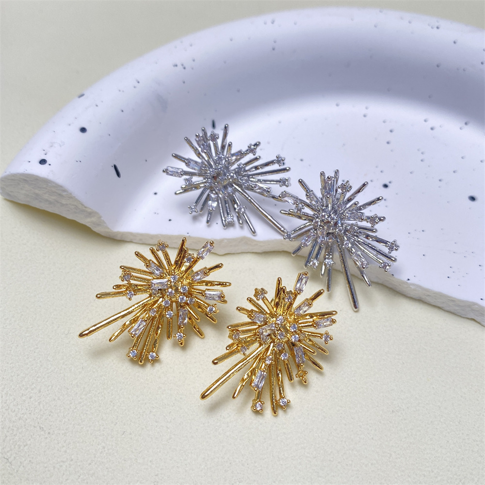 欧美风个性烟花不规则耳环女小众设计感高级耳钉时尚气质百搭耳饰详情2