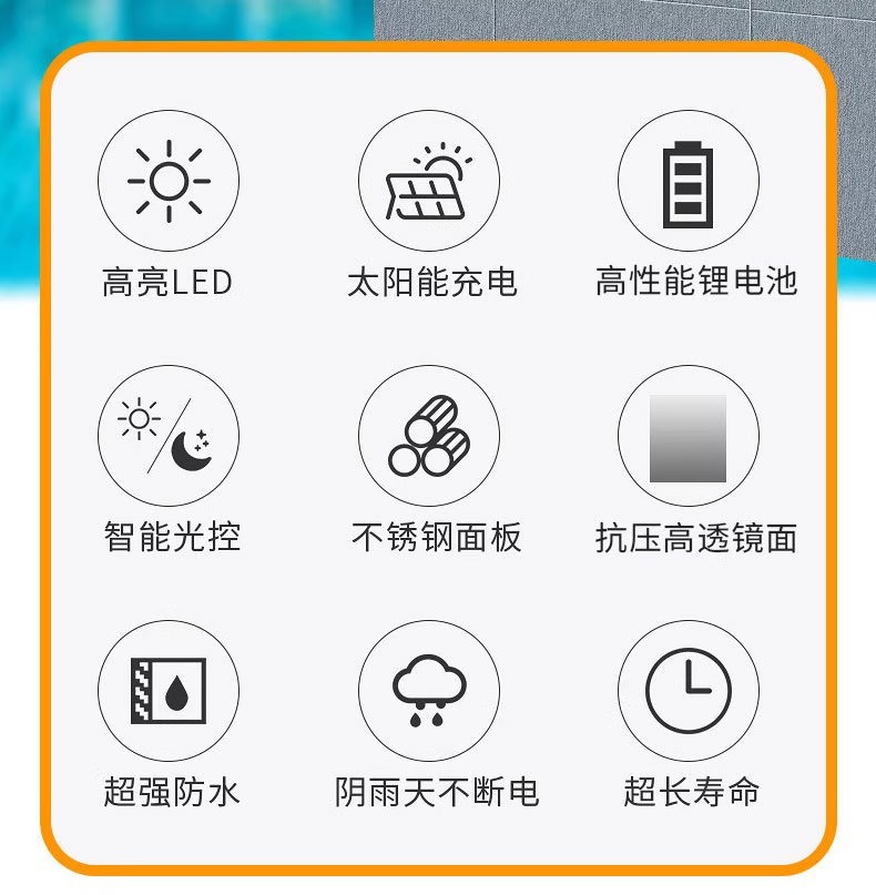 太阳能户外庭院灯投光灯防水ip67续航长天黑自动亮厂家直销超亮详情2