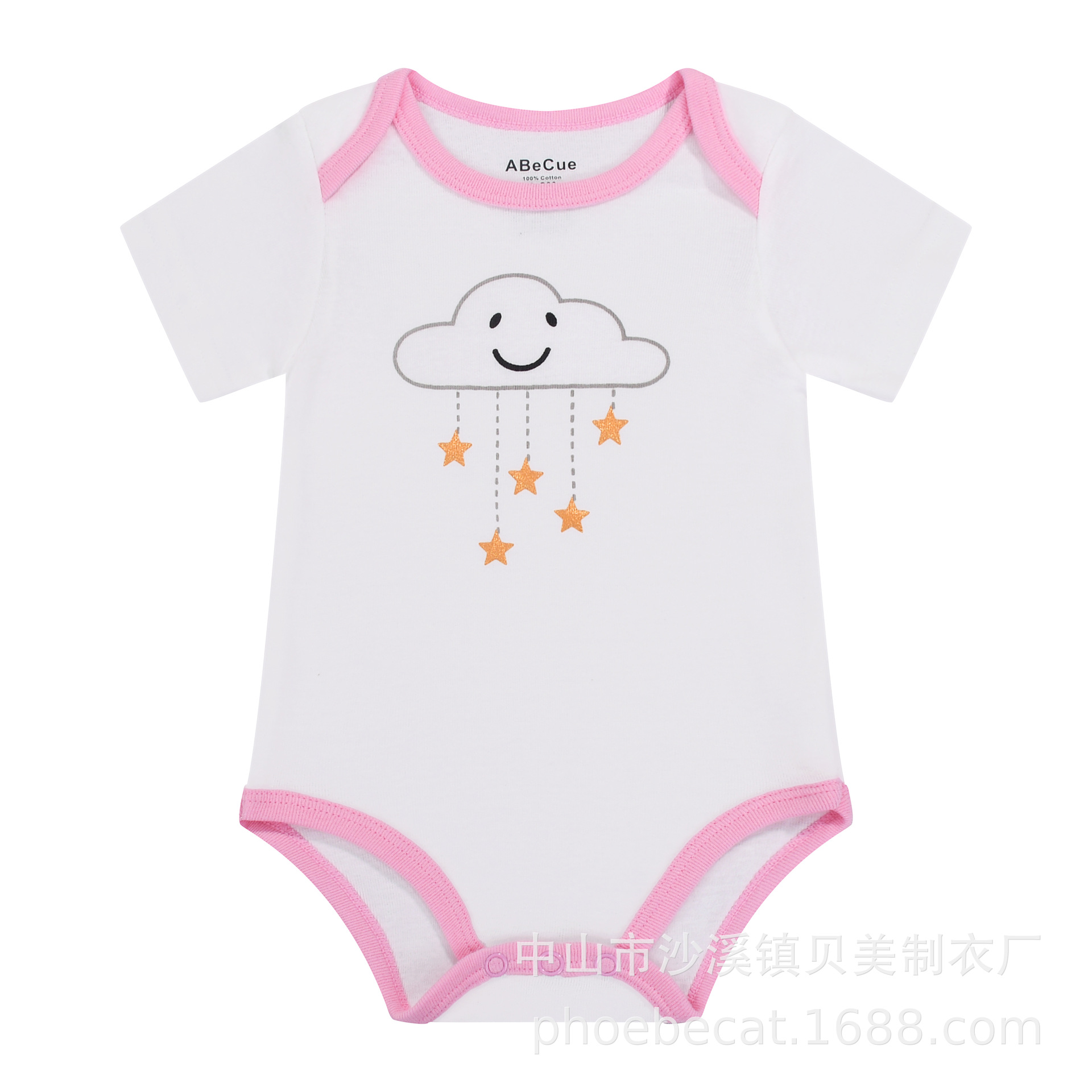 外贸工厂欧美跨境经典三角背心哈衣婴幼儿外出服可爱纯色棉男女宝详情7