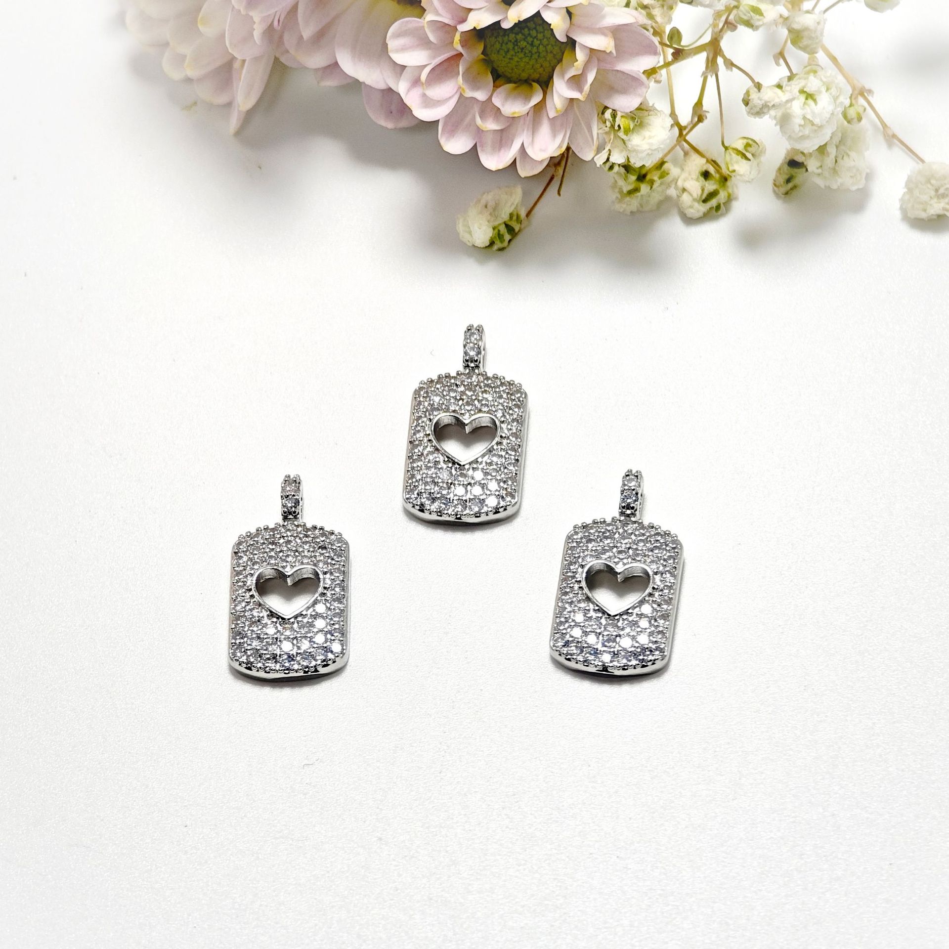 韩国镶钻十字架爱心项链小众设计金属冷淡风锁骨链毛衣链个性气质详情15